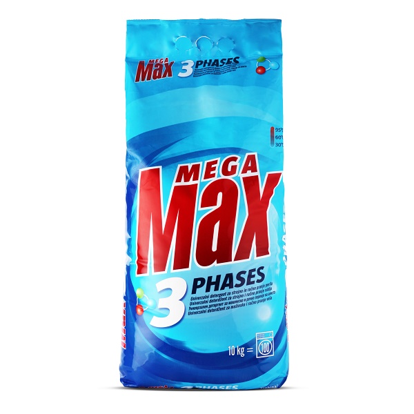 UNIVERZALNI DETERGENT ZA PERILO MEGAMAX 3 PHASES - 10 kg