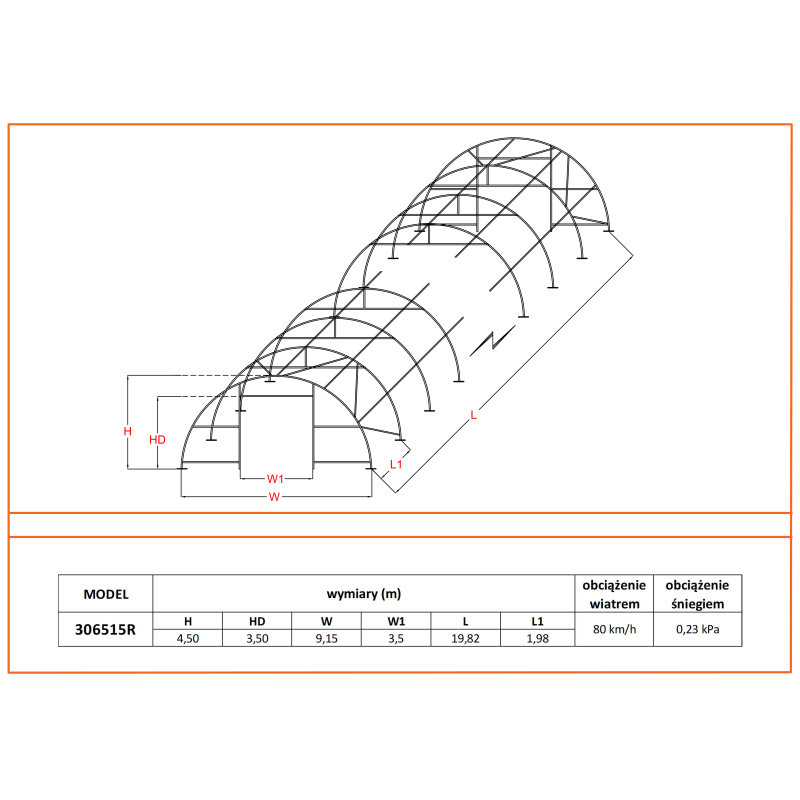 Skladiščni šotor 9,15×20,00 x 4,50 m 900 gr PVC - slika 4